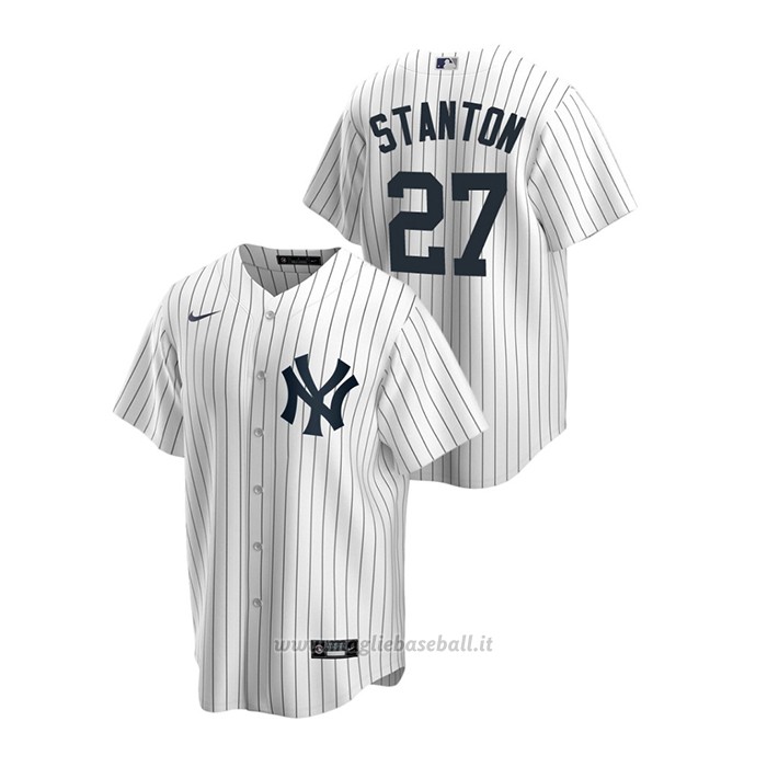 Maglia Baseball Uomo New York Yankees Giancarlo Stanton Replica Primera Bianco